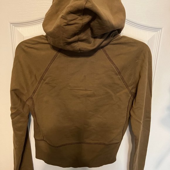Hollister-Cotton Cropped Jacket- Juniors Large-Hooded Sweatshirt Drawstring - Picture 8 of 11